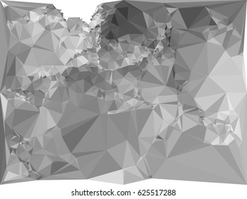 Abstract monochrome mosaic backdrop. Geometric low polygonal background. Design element for posters, business cards, presentations layouts, showcases. Vector clip art.