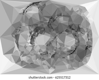 Abstract monochrome mosaic backdrop. Geometric low polygonal background. Design element for posters, business cards, presentations layouts, showcases. Vector clip art.