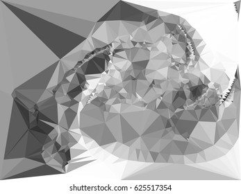 Abstract monochrome mosaic backdrop. Geometric low polygonal background. Design element for posters, business cards, presentations layouts, showcases. Vector clip art.