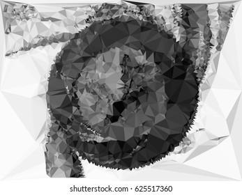 Abstract monochrome mosaic backdrop. Geometric low polygonal background. Design element for posters, business cards, presentations layouts, showcases. Vector clip art.