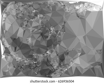 Abstract monochrome mosaic backdrop. Geometric low polygonal background. Design element for posters, business cards, presentations layouts, showcases. Vector clip art.