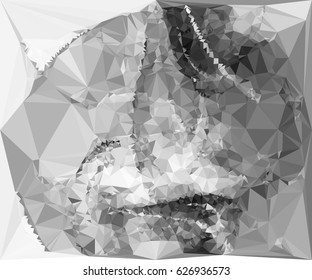 Abstract monochrome mosaic backdrop. Geometric low polygonal background. Design element for posters, business cards, presentations layouts, showcases. Vector clip art.