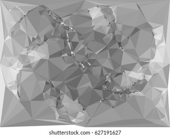 Abstract monochrome mosaic backdrop. Geometric low polygonal background. Design element for posters, business cards, presentations layouts, showcases. Vector clip art.