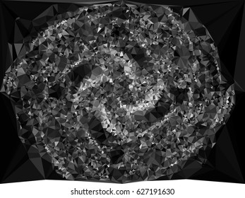 Abstract monochrome mosaic backdrop. Geometric low polygonal background. Design element for posters, business cards, presentations layouts, showcases. Vector clip art.