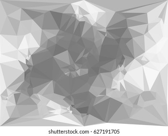 Abstract monochrome mosaic backdrop. Geometric low polygonal background. Design element for posters, business cards, presentations layouts, showcases. Vector clip art.
