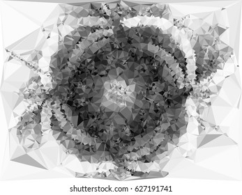 Abstract monochrome mosaic backdrop. Geometric low polygonal background. Design element for posters, business cards, presentations layouts, showcases. Vector clip art.