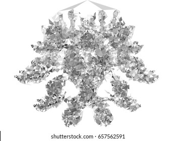 Abstract monochrome mosaic backdrop. Geometric low polygonal background. Design element for posters, business cards, presentations layouts, showcases. Vector clip art.