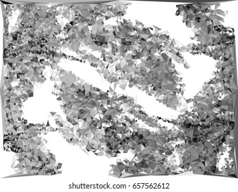 Abstract monochrome mosaic backdrop. Geometric low polygonal background. Design element for posters, business cards, presentations layouts, showcases. Vector clip art.