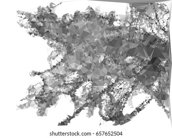 Abstract monochrome mosaic backdrop. Geometric low polygonal background. Design element for posters, business cards, presentations layouts, showcases. Vector clip art.