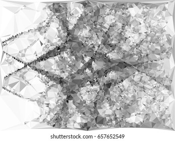 Abstract monochrome mosaic backdrop. Geometric low polygonal background. Design element for posters, business cards, presentations layouts, showcases. Vector clip art.