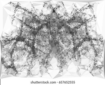 Abstract monochrome mosaic backdrop. Geometric low polygonal background. Design element for posters, business cards, presentations layouts, showcases. Vector clip art.