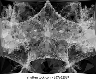 Abstract monochrome mosaic backdrop. Geometric low polygonal background. Design element for posters, business cards, presentations layouts, showcases. Vector clip art.