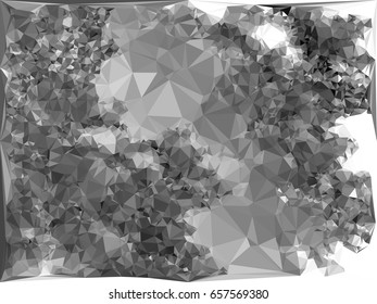Abstract monochrome mosaic pattern. Geometric low polygonal background.Vector clip art.