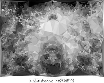 Abstract monochrome mosaic pattern. Geometric low polygonal background.Vector clip art.