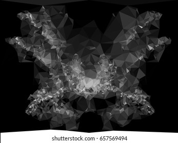 Abstract monochrome mosaic pattern. Geometric low polygonal background.Vector clip art.