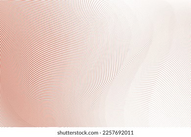 Abstract monochrome orange halftone pattern. Soft dynamic lines. Half tone  vector illustration with dots. Modern black and white polka dots wide background for web design, brochures, leaflets, print