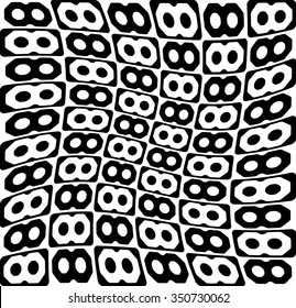 Abstract monochrome pattern, background with connected octagon shapes.