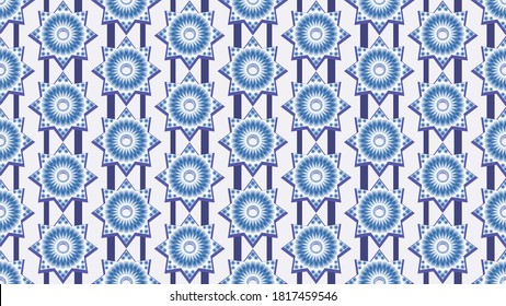 abstract monochrome pattern. blue stars on a gray background.