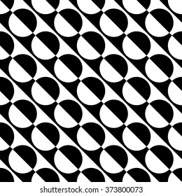 Abstract monochrome pattern with circle shapes. Geometric repeatable background.