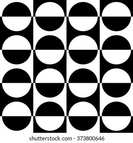 Abstract monochrome pattern with circle shapes. Geometric repeatable background.