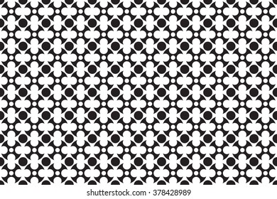 Abstract monochrome pattern with circle shapes. Geometric repeatable background