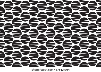 Abstract monochrome pattern with circle shapes. Geometric repeatable background