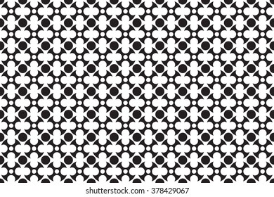 Abstract monochrome pattern with circle shapes. Geometric repeatable background
