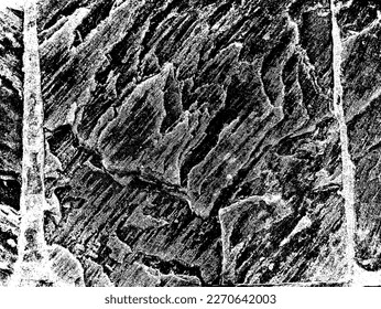 Resumen de patrón monocromo grunge artístico estriado de fondo y textura vectorial de grano superpuesto. 
