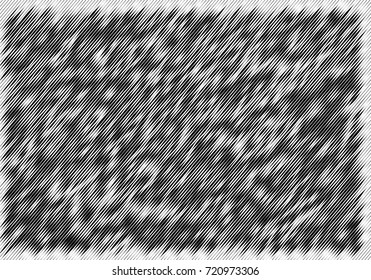 Abstract monochrome pattern, grunge, halftone effect, uneven, changing the thickness of the lines. The element of design to create layouts, skins, printing on paper, fabric, wrap. Vector illustration