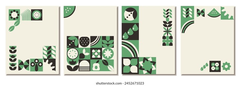 Abstract Monochrome Pattern Nature Geometric Poster template, Designs for World Earth Day, nature, agriculture event. Design for social media, cover, brochure