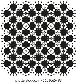Abstract monochrome pattern. Organic shapes grid. Geometric blob texture. Vector seamless background.