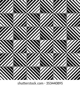 Abstract monochrome pattern with squares. Seamlessly repeatable.