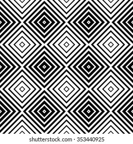 Abstract monochrome pattern with squares. Seamlessly repeatable.