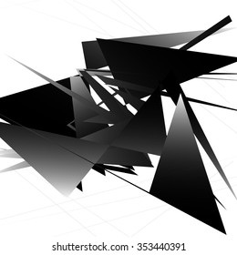 Abstract monochrome pattern / texture with edgy, overlapping rectangular shapes.