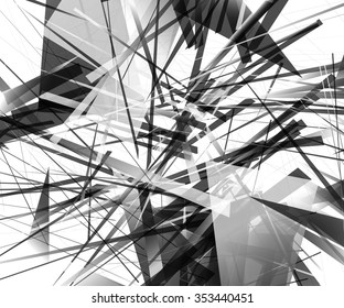 Abstract monochrome pattern / texture with edgy, overlapping rectangular shapes.