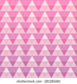 Abstract monochrome pink background of triangles. Geometric mosaic with flow of colors. Vector Illustration.