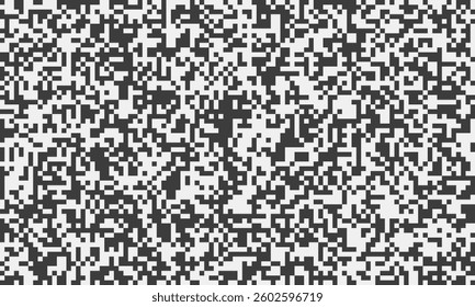 Abstract monochrome pixel art background.  Perfect for website design, tech presentations, or representing data streams, digital chaos, or modern technology.