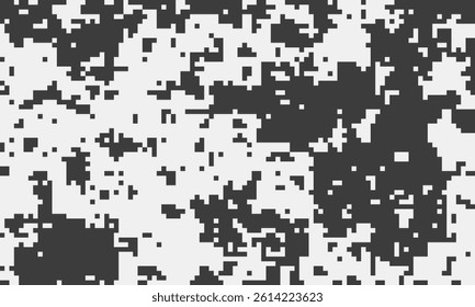 Abstract monochrome pixel art background.  Ideal for digital design, website banners, and techthemed projects.