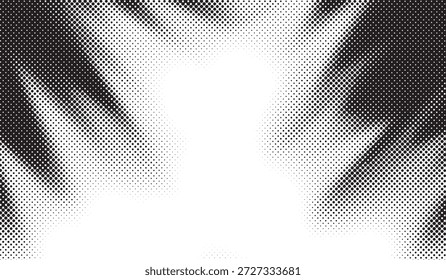 Resumo monocromático pixel wave bitmap meio-tom faading polka dot vetor fundo