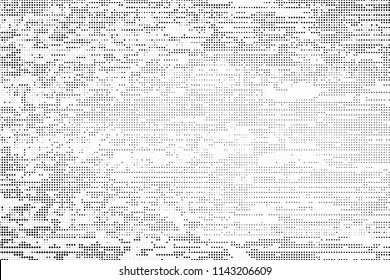 Abstract monochrome pixels halftone pattern.  Vector illustration with dots. Modern futuristic coding background