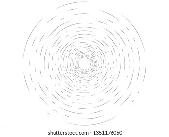 Abstract monochrome psychedelic square background with circular swirl, helix or vortex. Backdrop with round optical illusion or radial twist. Modern illustration in black and white colors.