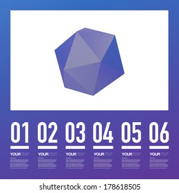 Abstract monochrome purple triangles pattern low-poly 3D sphere infographic design template  Eps 10 vector illustration