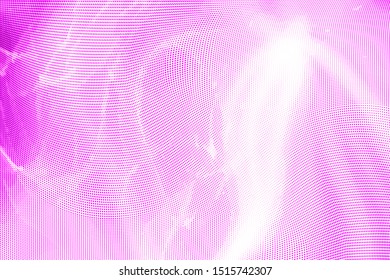 Abstract monochrome purple white  halftone pattern. Soft dynamic lines. Half tone  geometric vector illustration with dots. Modern black and white polka dots background for web design, print