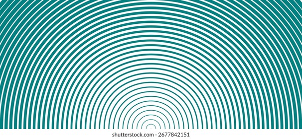 abstract monochrome repeatable big to small teal circular line pattern.