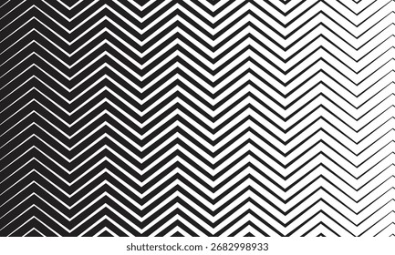 abstract monochrome repeatable black halftone zigzag line pattern.