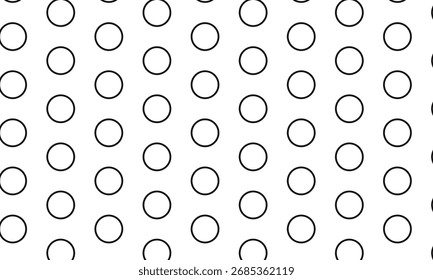 abstract monochrome repeatable black outline circle pattern.