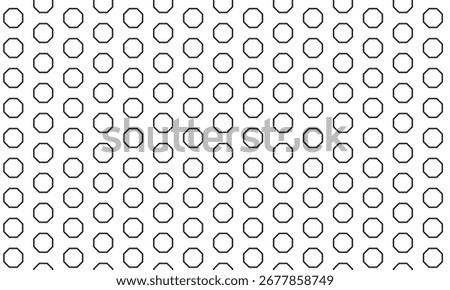 abstract monochrome repeatable black outline octagon pattern.
