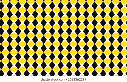 Modelo repetible monocromático abstracto del rombo amarillo negro.