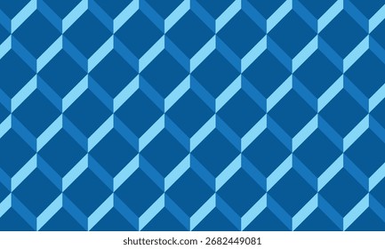 abstrakte monochrome wiederholbare blaue 3D-Zickzack-Linien-Muster Kunst.