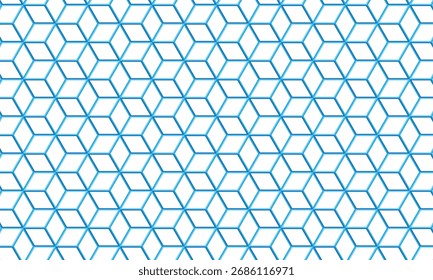 abstract monochrome repeatable blue 3d outline hexagon pattern. - Powered by Shutterstock - Get 15% off with code: PIKWIZARD15